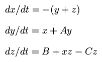 Rössler Attractor Equations Rössler Attractor Equations