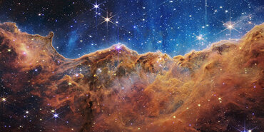 Cosmic Cliffs observed by JWST using NIRCam.