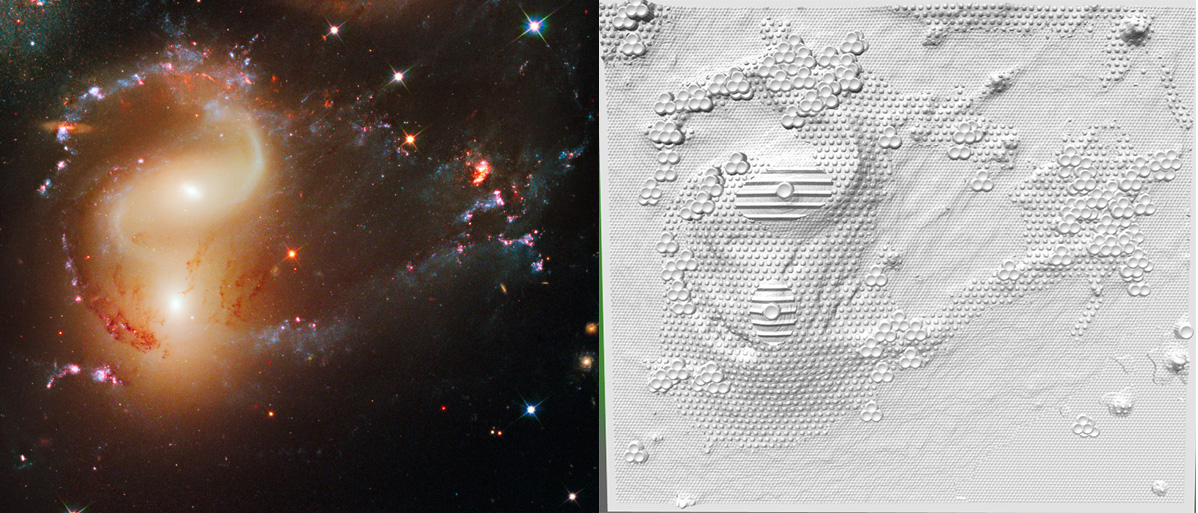 NGC7318 A&B HST WFC3 image and 3Dprint