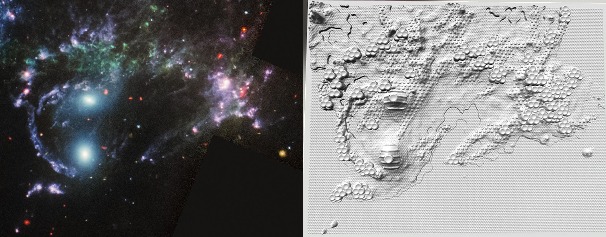 NGC7318 A&B  MIRI: image and 3Dprint