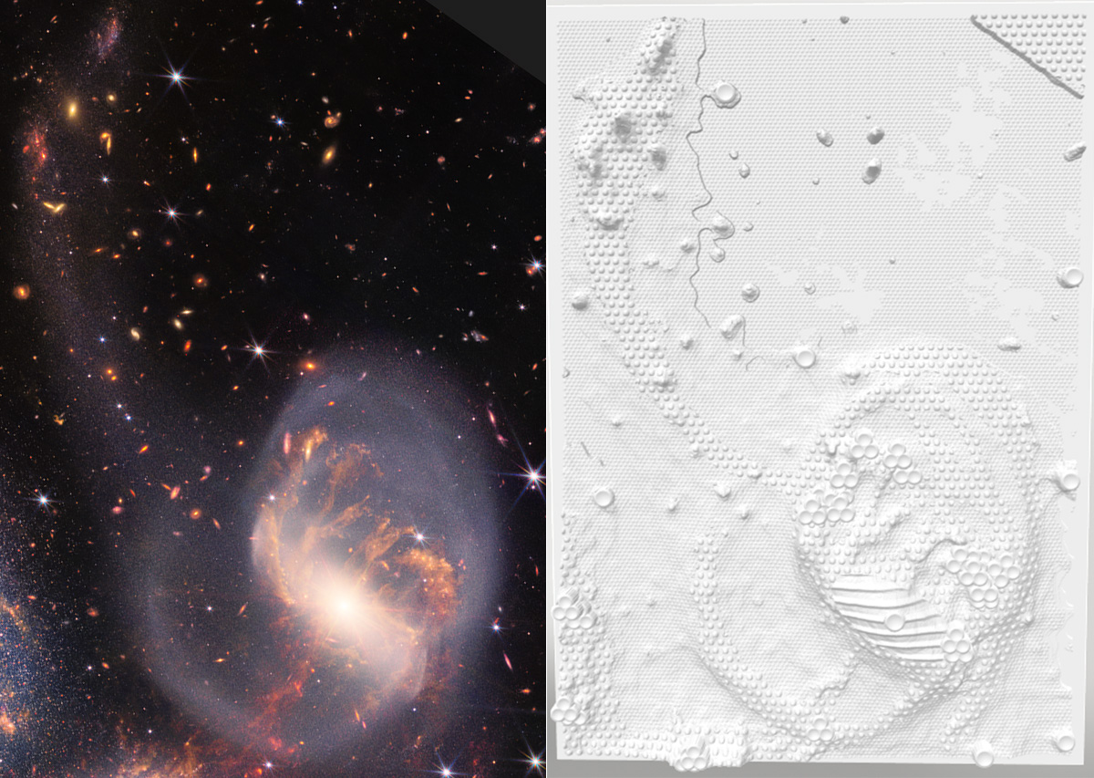 NGC7319 NIRCAM and MIRI image and 3Dprint