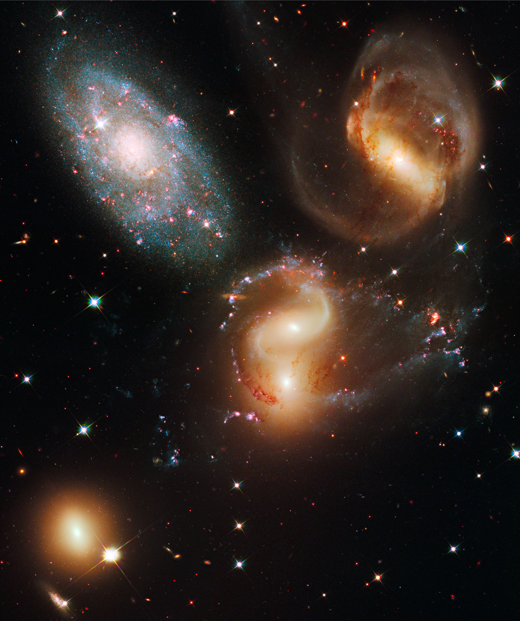 Stephans Quintet JWST NIRCAM and MIRI image